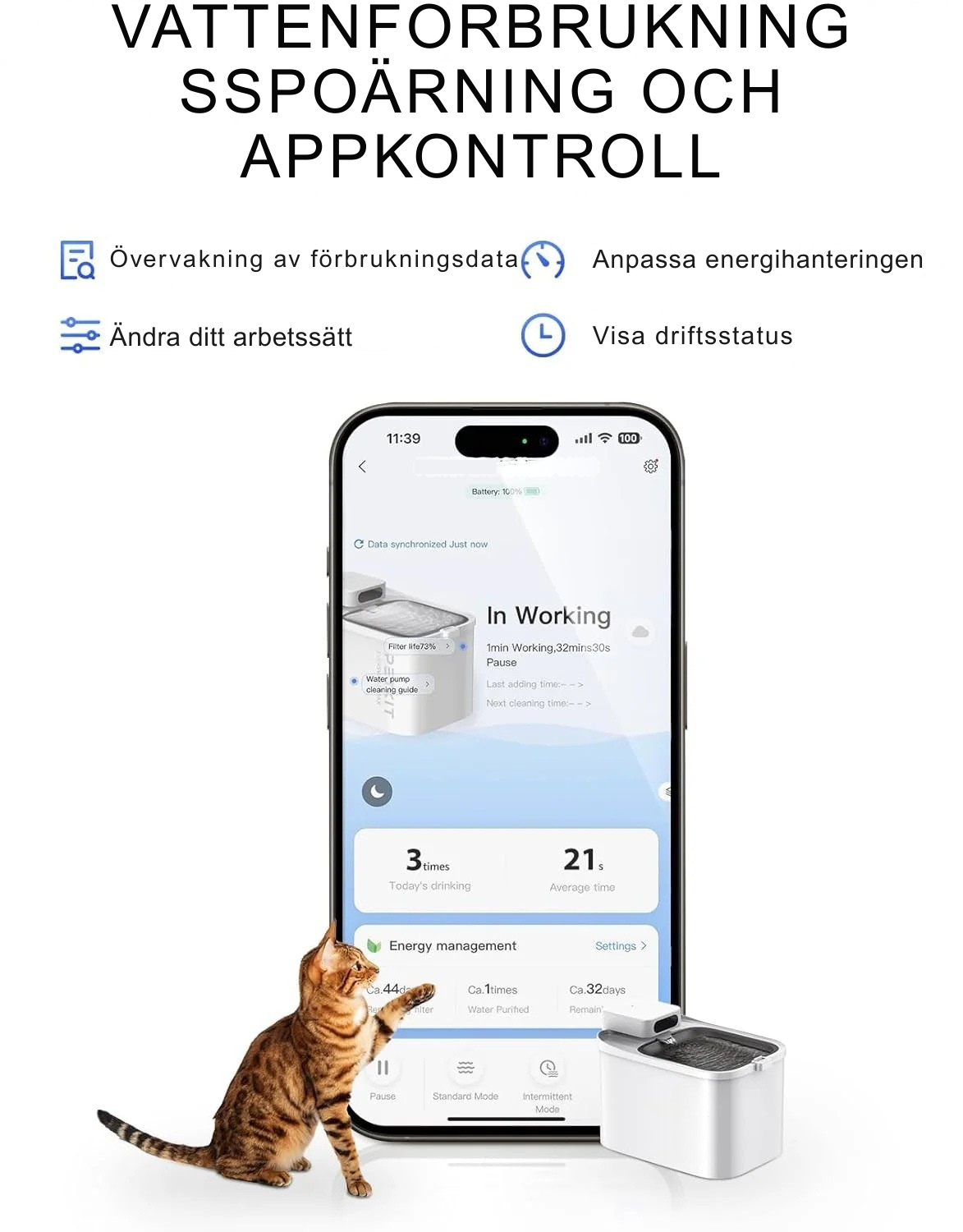 Vattenfontän för husdjur