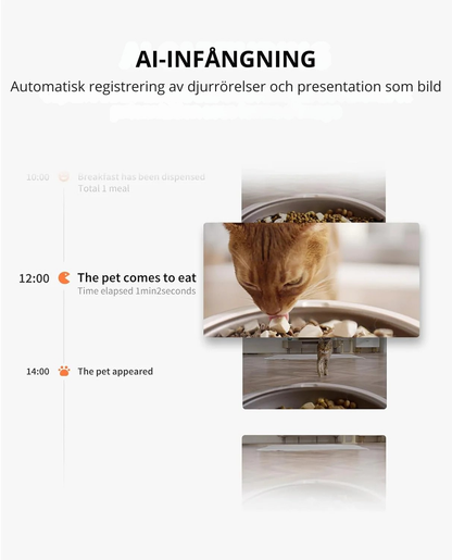 Automatisk foderautomat med dubbel behållare och kamera
